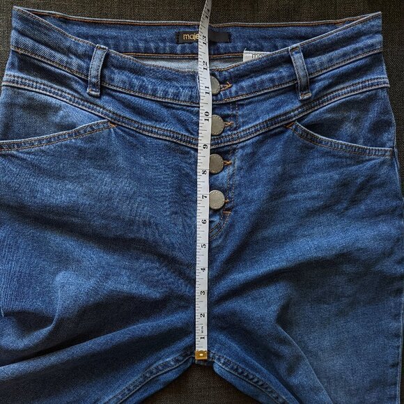 Maje High Waisted Exposed Button Fly Jeans - Size 40 FR / EU - Picture 9 of 12